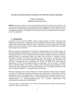 Survey of Key Distribution Schemes for Wireless Sensor Networks
