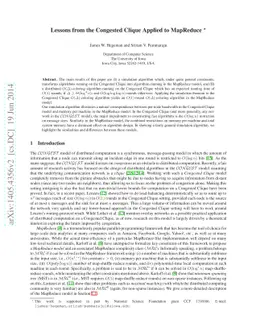 Lessons from the Congested Clique Applied to MapReduce