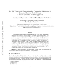 On the Theoretical Guarantees for Parameter Estimation of Gaussian
  Random Field Models: A Sparse Precision Matrix Approach