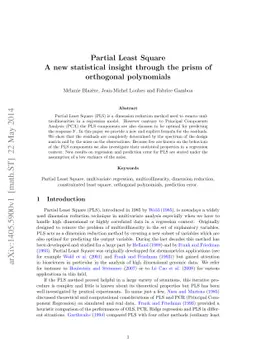 PLS: a new statistical insight through the prism of orthogonal
  polynomials