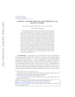 Bayesian variable selection with shrinking and diffusing priors