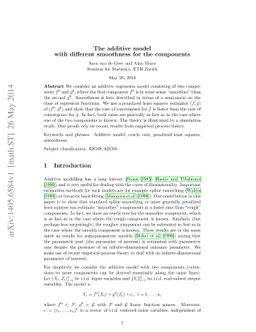 The additive model with different smoothness for the components