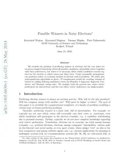 Possible Winners in Noisy Elections