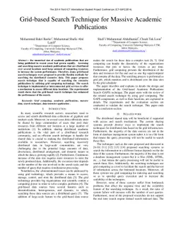 Grid-based Search Technique for Massive Academic Publications
