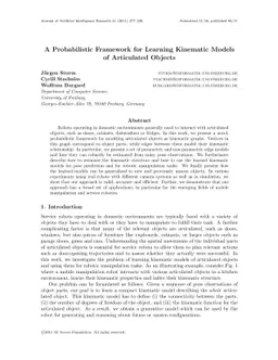 A Probabilistic Framework for Learning Kinematic Models of Articulated
  Objects