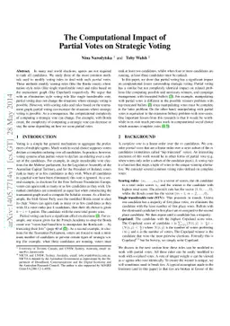 The Computational Impact of Partial Votes on Strategic Voting