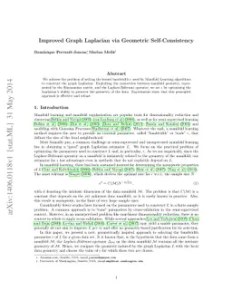 Improved graph Laplacian via geometric self-consistency