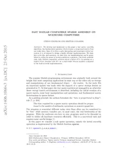 Fast Matlab compatible sparse assembly on multicore computers