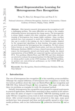 Shared Representation Learning for Heterogeneous Face Recognition