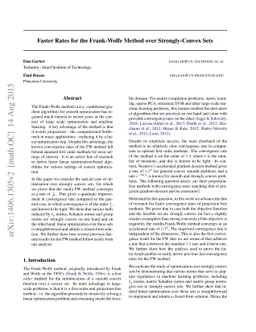 Faster Rates for the Frank-Wolfe Method over Strongly-Convex Sets