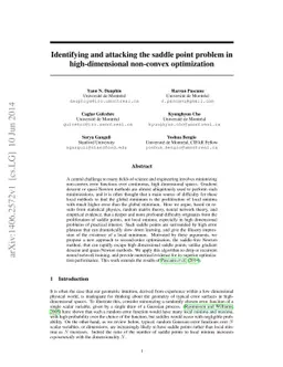 Identifying and attacking the saddle point problem in high-dimensional
  non-convex optimization