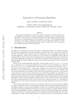 Equivalence of Learning Algorithms