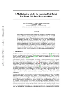 A Multiplicative Model for Learning Distributed Text-Based Attribute
  Representations