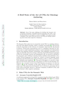 A Brief State of the Art for Ontology Authoring