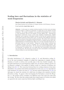 Scaling laws and fluctuations in the statistics of word frequencies