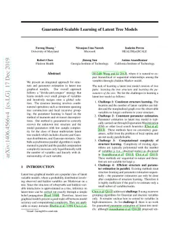 Guaranteed Scalable Learning of Latent Tree Models