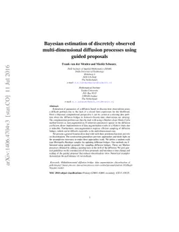 Bayesian estimation of discretely observed multi-dimensional diffusion
  processes using guided proposals