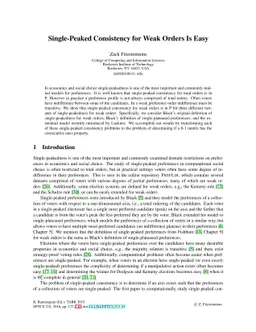 Single-Peaked Consistency for Weak Orders Is Easy
