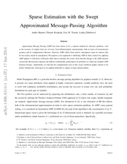 Sparse Estimation with the Swept Approximated Message-Passing Algorithm