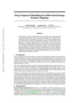 Deep Fragment Embeddings for Bidirectional Image Sentence Mapping