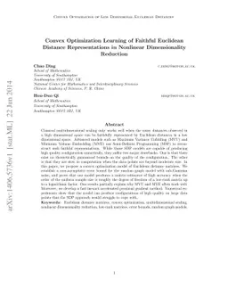 Convex Optimization Learning of Faithful Euclidean Distance
  Representations in Nonlinear Dimensionality Reduction