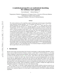 A Statistical Perspective on Randomized Sketching for Ordinary
  Least-Squares