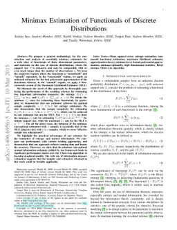 Minimax Estimation of Functionals of Discrete Distributions