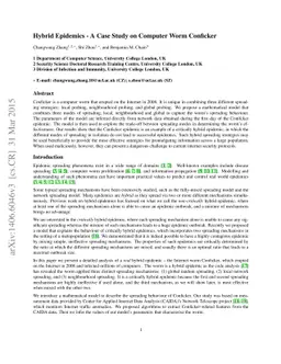 Hybrid Epidemics - A Case Study on Computer Worm Conficker