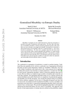 Generalized Mixability via Entropic Duality