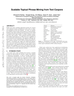 Scalable Topical Phrase Mining from Text Corpora