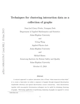 Techniques for clustering interaction data as a collection of graphs