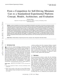 From a Competition for Self-Driving Miniature Cars to a Standardized
  Experimental Platform: Concept, Models, Architecture, and Evaluation