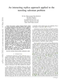 An interacting replica approach applied to the traveling salesman
  problem