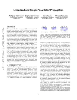 Linearized and Single-Pass Belief Propagation