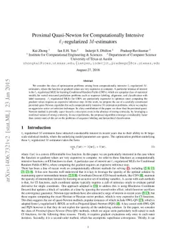Proximal Quasi-Newton for Computationally Intensive L1-regularized
  M-estimators