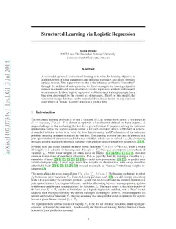 Structured Learning via Logistic Regression