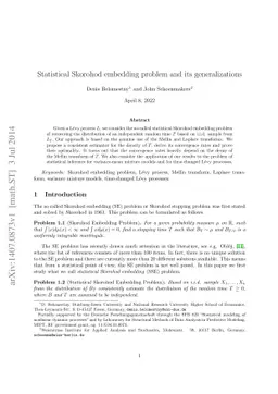 Statistical Skorohod embedding problem and its generalizations