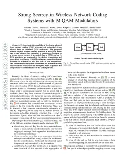 Strong Secrecy in Wireless Network Coding Systems with M-QAM Modulators