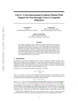 SAGA: A Fast Incremental Gradient Method With Support for Non-Strongly
  Convex Composite Objectives