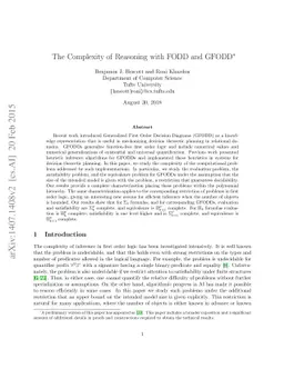The Complexity of Reasoning with FODD and GFODD