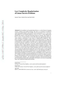 Low Complexity Regularization of Linear Inverse Problems