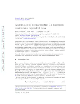 Asymptotics of nonparametric L-1 regression models with dependent data