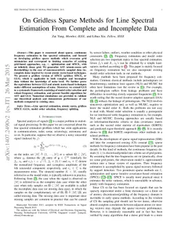 On Gridless Sparse Methods for Line Spectral Estimation From Complete
  and Incomplete Data