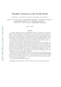 Plurality Consensus in the Gossip Model