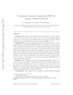 Compressed sensing for longitudinal MRI: An adaptive-weighted approach