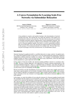 A Convex Formulation for Learning Scale-Free Networks via Submodular
  Relaxation