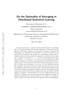 On the Optimality of Averaging in Distributed Statistical Learning