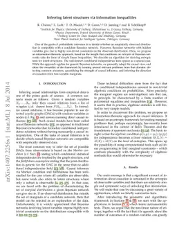Inferring latent structures via information inequalities