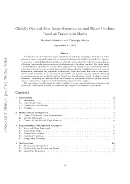 Globally Optimal Joint Image Segmentation and Shape Matching Based on
  Wasserstein Modes