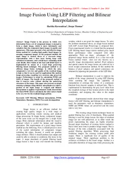 Image Fusion Using LEP Filtering and Bilinear Interpolation